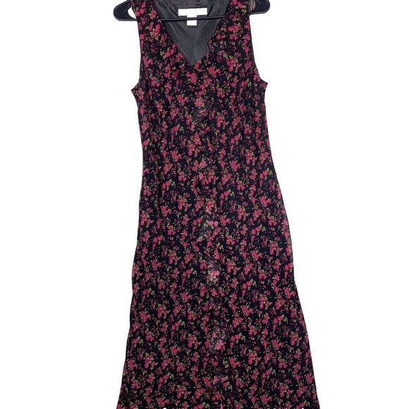David Warren New York Dress Womens 12 Black Dainty Floral Sleeveless Lined - Picture 1 of 9